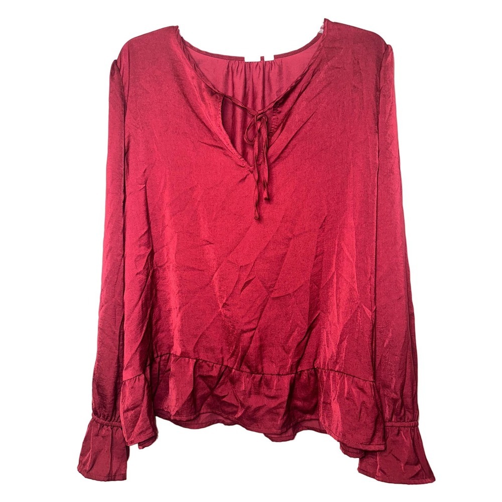 GAP Women’s size XXL V Neck Tassled Flared Long Sleeve Peasant Blouse